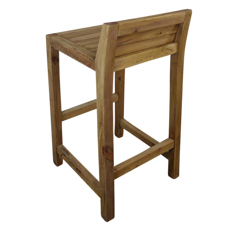 Tabouret haut en vieux bois