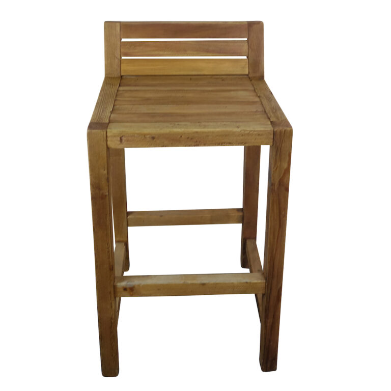 Tabouret haut en vieux bois