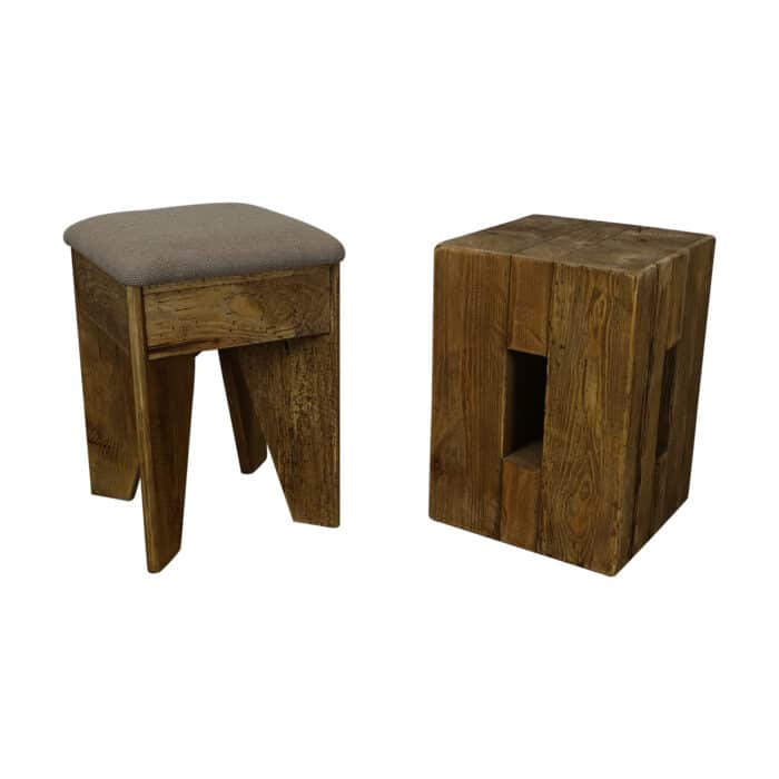 Tabouret en vieux bois Champery